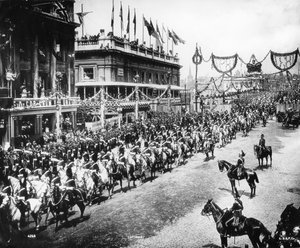 La parata del Giubileo di Diamante attraversa il London Bridge, 1897